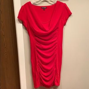 Express red knee length dress